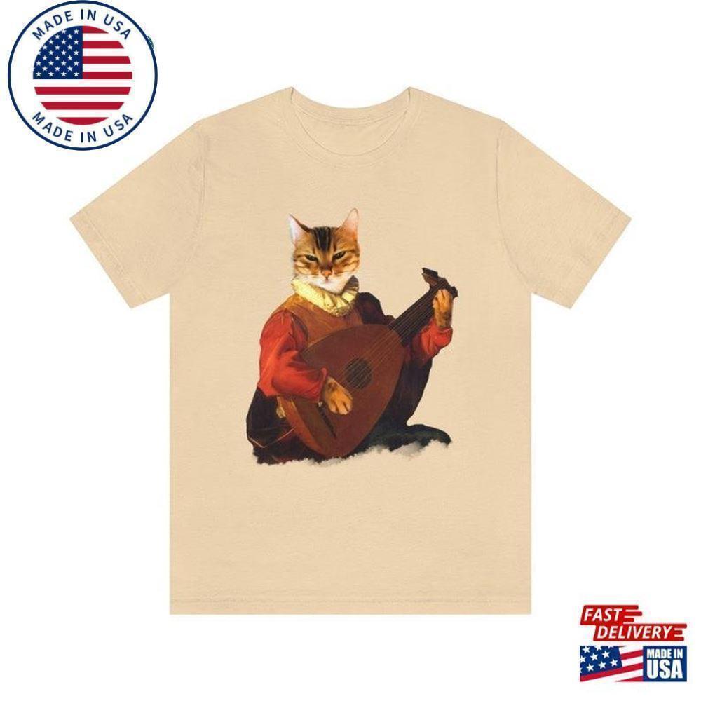 Lute Shirt Music T-Shirt Funny Cat Shirt T-Shirt